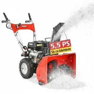 HECHT Schneefräse Benzin 9555 SE | 56 cm Arbeitsbreite |4,0 kW / 5,5 PS |  2-Stufig | Elektrostarter | 40 cm Arbeitshöhe | LED