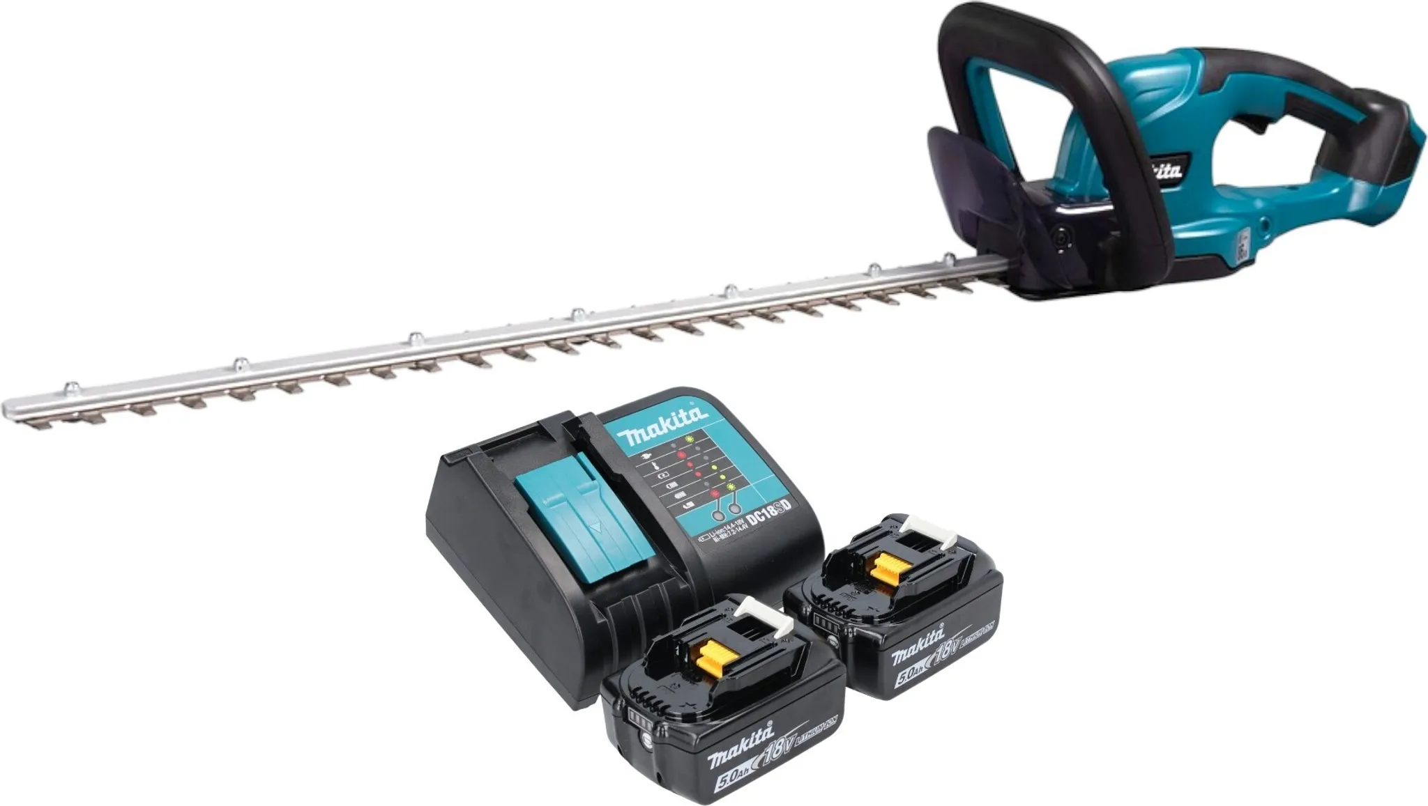 Makita DUH 607 ST2 Akku Heckenschere 18 V 60 cm + 2x Akku 5,0 Ah + Ladegerät