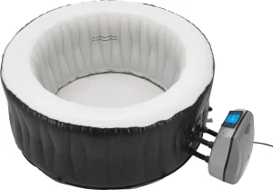 Outdoor Whirlpool aufblasbar ‘Carbone’ für 3 Personen beheizt 165 x 70 cm Schwarz