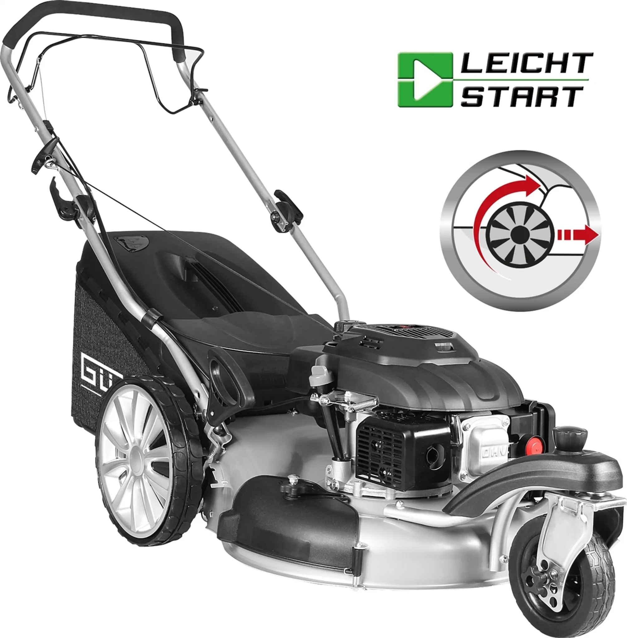 GÜDE Rasenmäher Benzin mit Antrieb Trike Premium Big Wheeler Trike 515D 4in1 – Bild 2