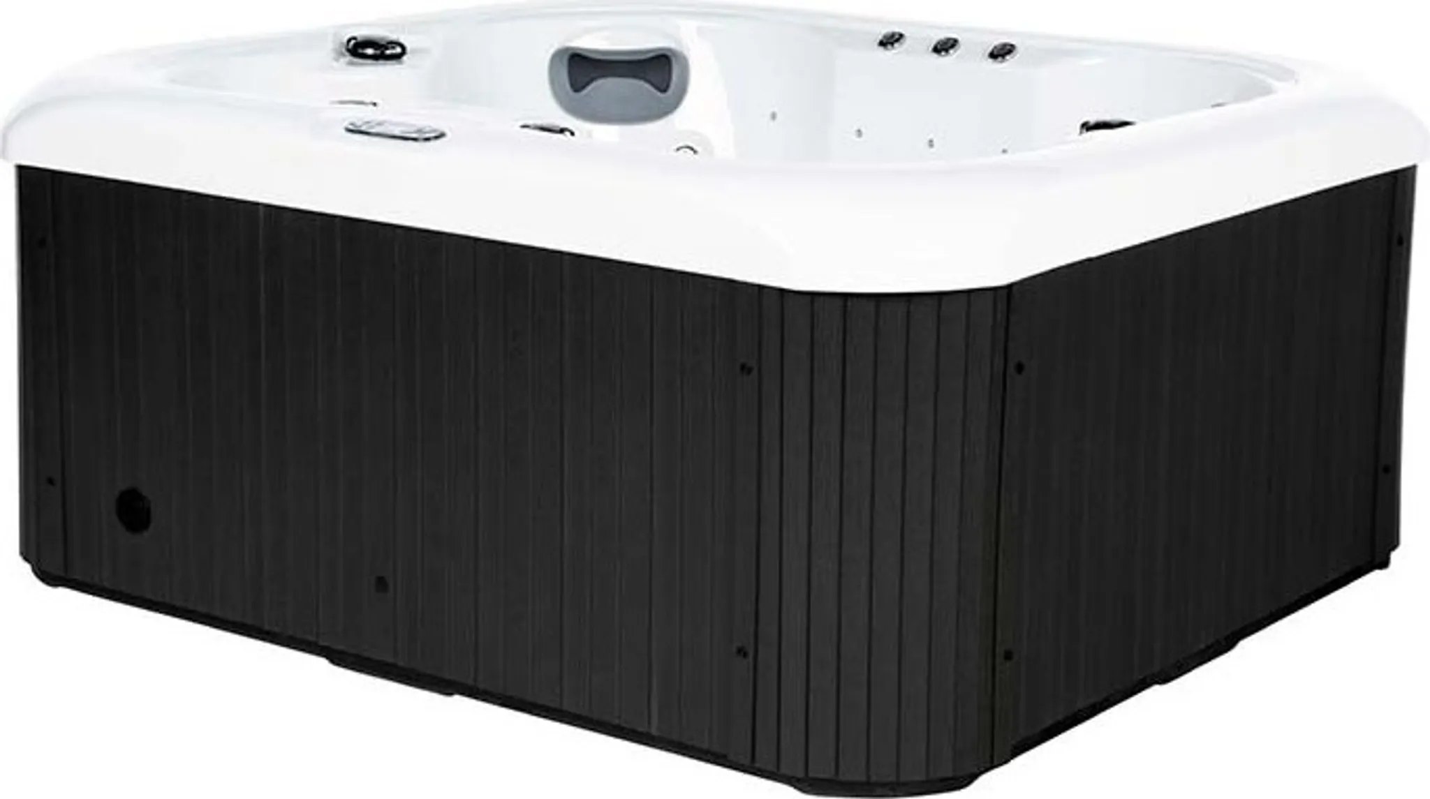 HOME DELUXE - Outdoor Whirlpool - SEA STAR PLUS Treppe und Thermoabdeckung - Maße 180 x 160 x 79 cm - Inkl. Heizung, 19 Massagedüsen und 15 Lichtquellen I Außen Whirlpool Spa für 4 Personen – Bild 6
