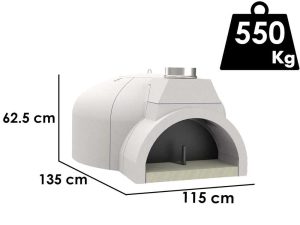 Edilmark FP 100N - Einbau-Holzbackofen mit Backfläche Ø 100 cm - für 5 Pizzen