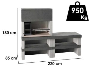 Edilmark KUBO.1 - Grillkamin  für Holz und Holzkohle - Feuerstelle links