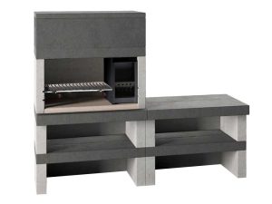 Edilmark KUBO.1 - Grillkamin für Holz und Holzkohle - Feuerstelle rechts
