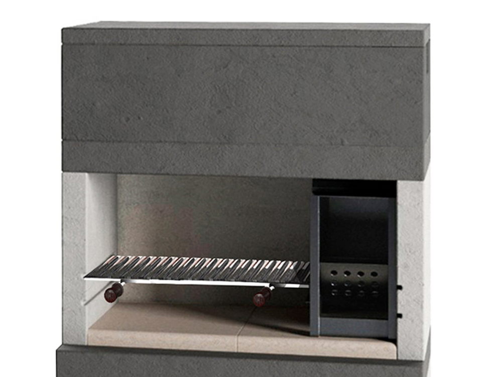 Edilmark KUBO - Grillkamin für Holz und Holzbackofen - Feuerstelle rechts – Bild 2