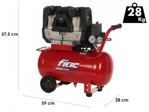 FIAC Xilence 24 XS258 – Einphasiger, geräuscharmer elektrischer Kompressor – Ölfrei – 2-PS-Motor – 24 l