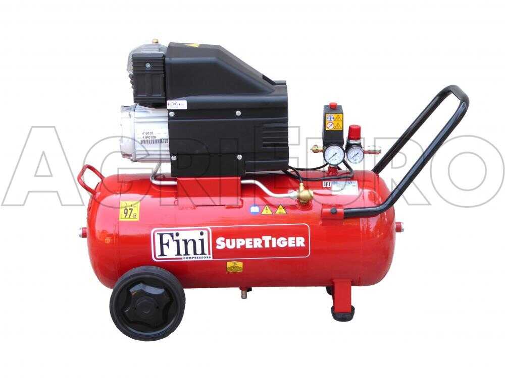 FINI SUPER TIGER MK 312 - Elektrischer Kompressor mit Wagen - Motor 3PS - 50Lt – Bild 4