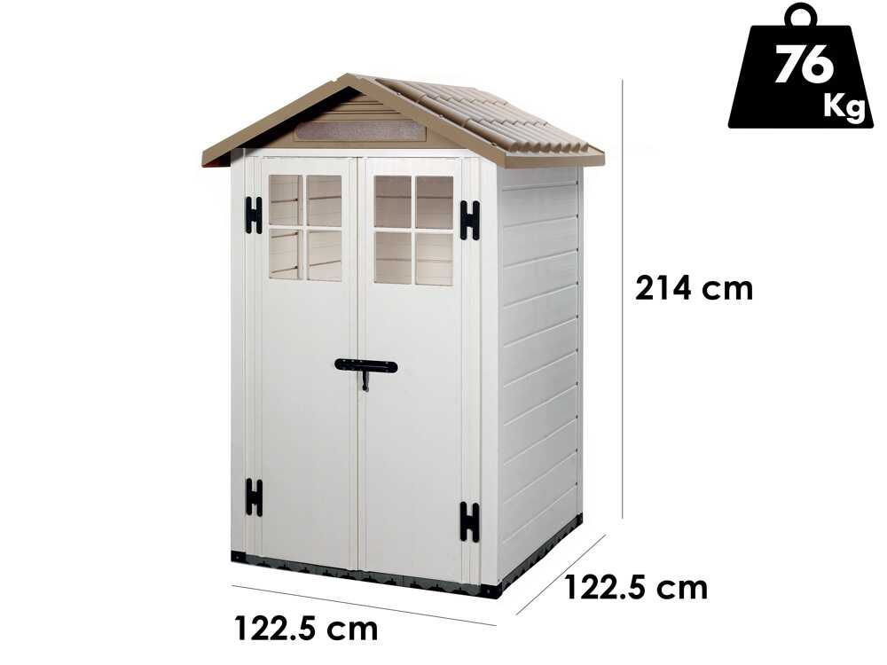 Garofalo Tuscany Evo 120 - Gartenhaus - Mit Fenstern und Doppelflügeltür - 122.5x122.5x214 cm – Bild 2