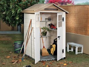 Garofalo Tuscany Evo 120 - Gartenhaus - Mit Fenstern und Doppelflügeltür - 122.5x122.5x214 cm