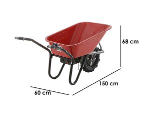GeoTech CAR 150A - Akku-Schubkarre mit Traktorreifen - Akku 24V/12Ah