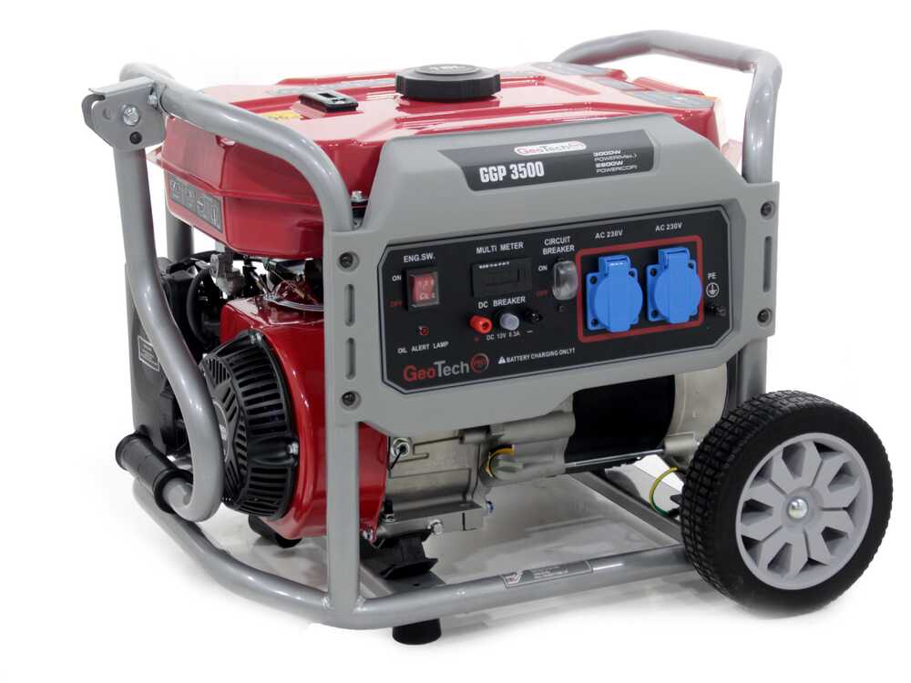 GeoTech Pro GGP 3500 - Benzin-Stromerzeuger mit Rädern und AVR-Regelung 3 kW - Dauerleistung 2.8 kW - 230V – Bild 2