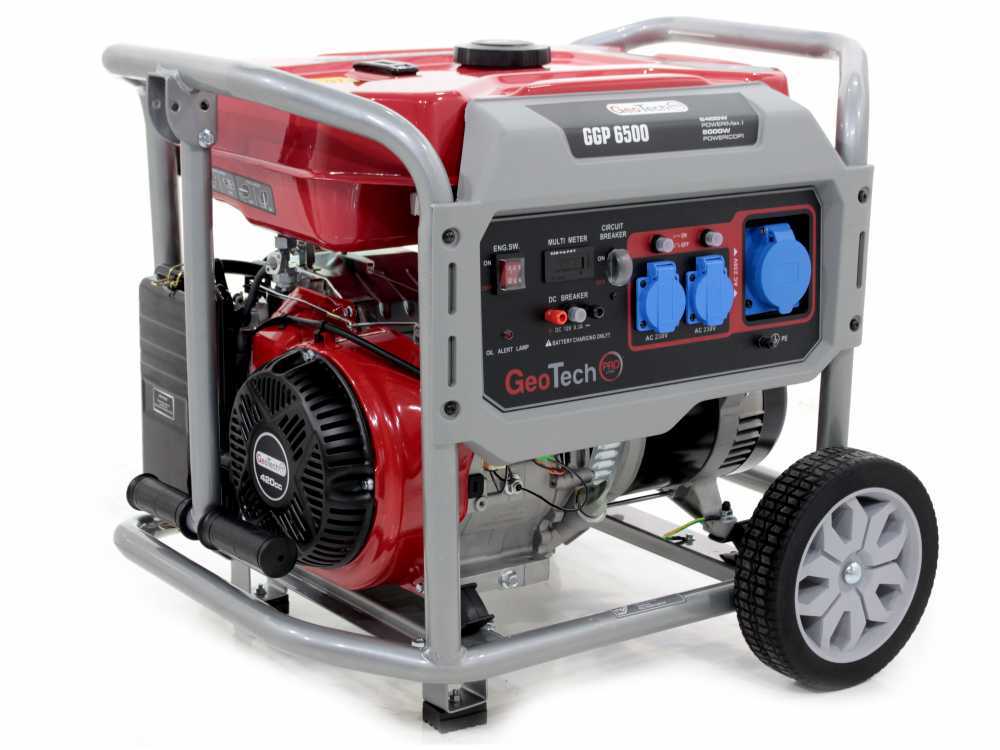 GeoTech Pro GGP 6500 - Benzin-Stromerzeuger mit Rädern und AVR-Regelung 5.4 kW - Dauerleistung 5 kW - 230V – Bild 2