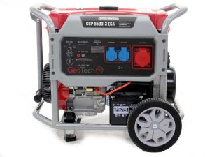 GeoTech Pro GGP 9500-3 ESA - Benzin-Stromerzeuger mit Rädern und AVR-Regelung und Elektrostarter 7.8 kW - Dauerleistung 7.5 kW Full-Power