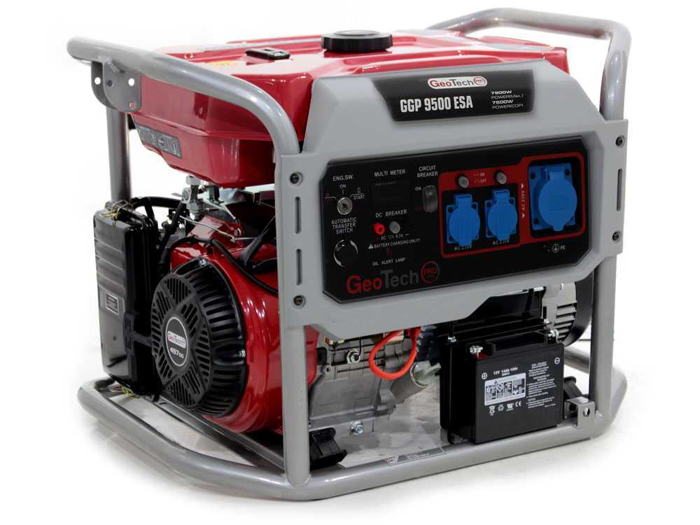 GeoTech Pro GGP 9500 ESA - Benzin-Stromerzeuger mit Rädern und AVR-Regelung und Elektrostarter 7.9 kW - Dauerleistung 7.5 kW - 230V – Bild 2