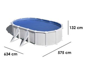 Gre Atlantis Oval 610x375x132cm - Stahlwandbecken