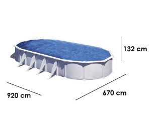 Gre Atlantis Oval 915x470x132cm - Stahlwandbecken