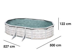 Gre Finlandia Oval 500x300x120cm - Stahlwandbecken