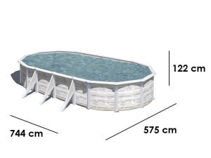 Gre Finlandia Oval 730x375x120cm - Stahlwandbecken