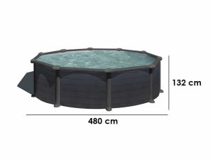 Gre Granada Rundbecken Ø460 x 132 cm - Stahlwandpool
