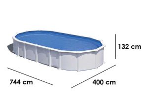 Gre Haiti Oval 730x375x132cm - Oberirdischer Stahlpool - mit unterirdischen Stäben