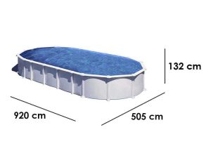 Gre Haiti Ovale 915x470x132cm - Oberirdischer Pool - Eingegrabene Balken