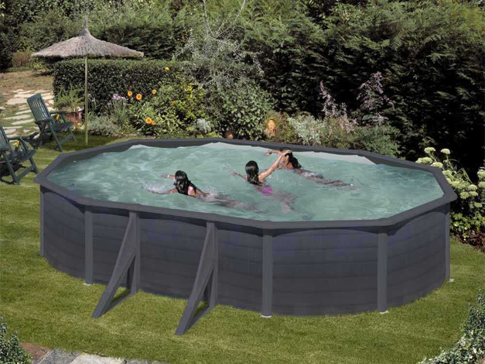 Gre Kea Ovale 610x375x120cm - Stahlwandpool – Bild 3