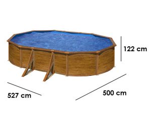 Gre Pacific Oval 500x300x120cm - oberirdischer Stahlpool
