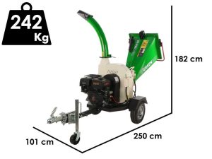GreenBay GB-WDC 120 LE - Profi Häcksler mit Benzinmotor Loncin G420FD mit 15 PS