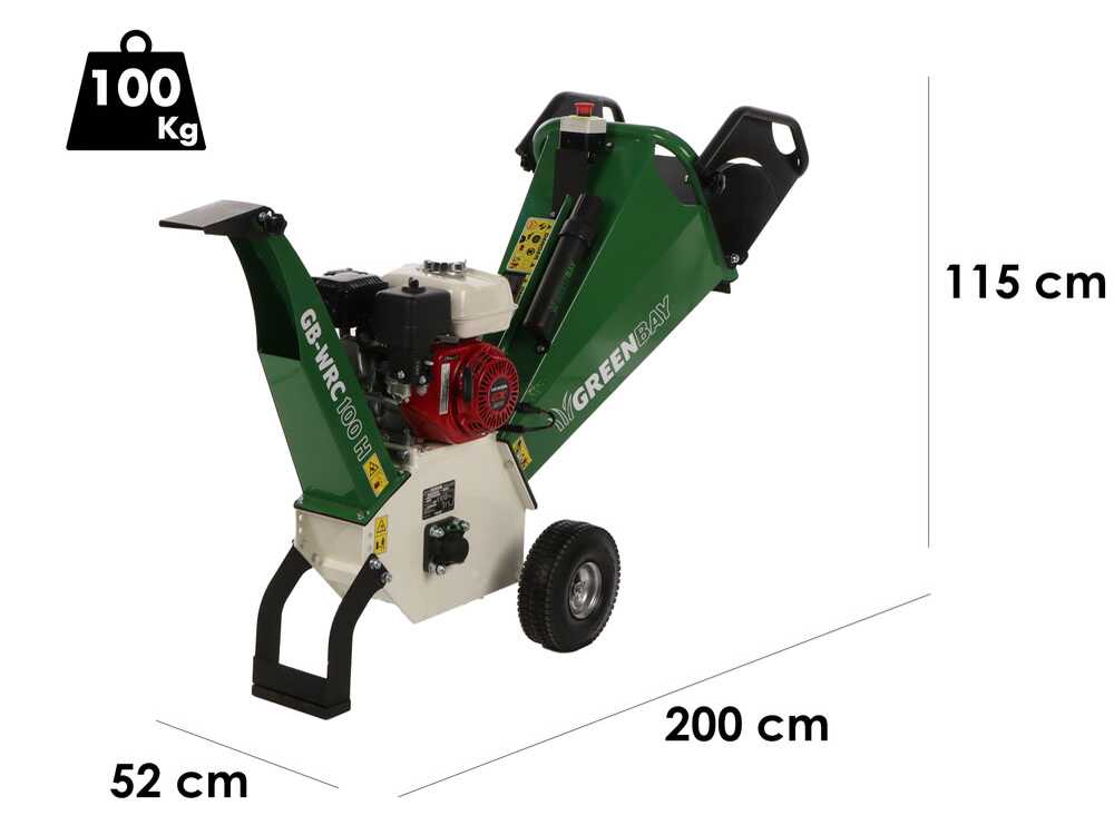 GreenBay GB-WRC 100 H - Profi Häcksler mit Verbrennungsmotor - 6,5 PS Honda GX200 Motor