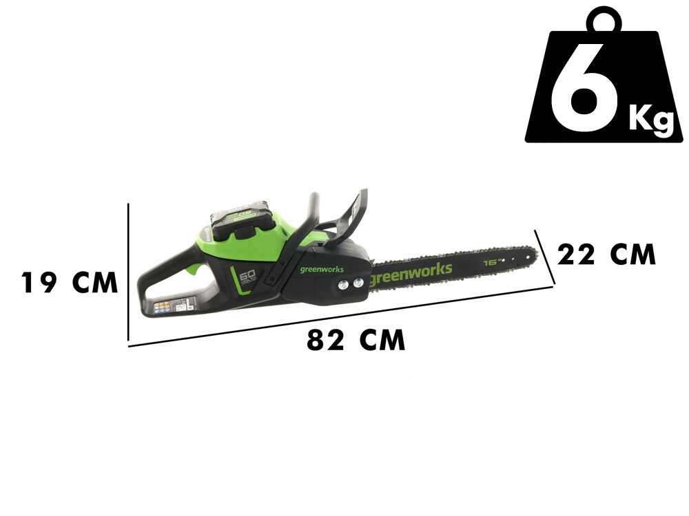 Greenworks GD60CS40K4 - 60V 4Ah Akku-Elektrokettensäge - 40cm Schwert – Bild 2