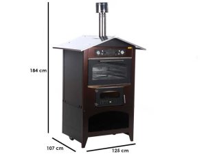 Holzbackofen für draußen Sedicinoni 80C Rossofuoco Country