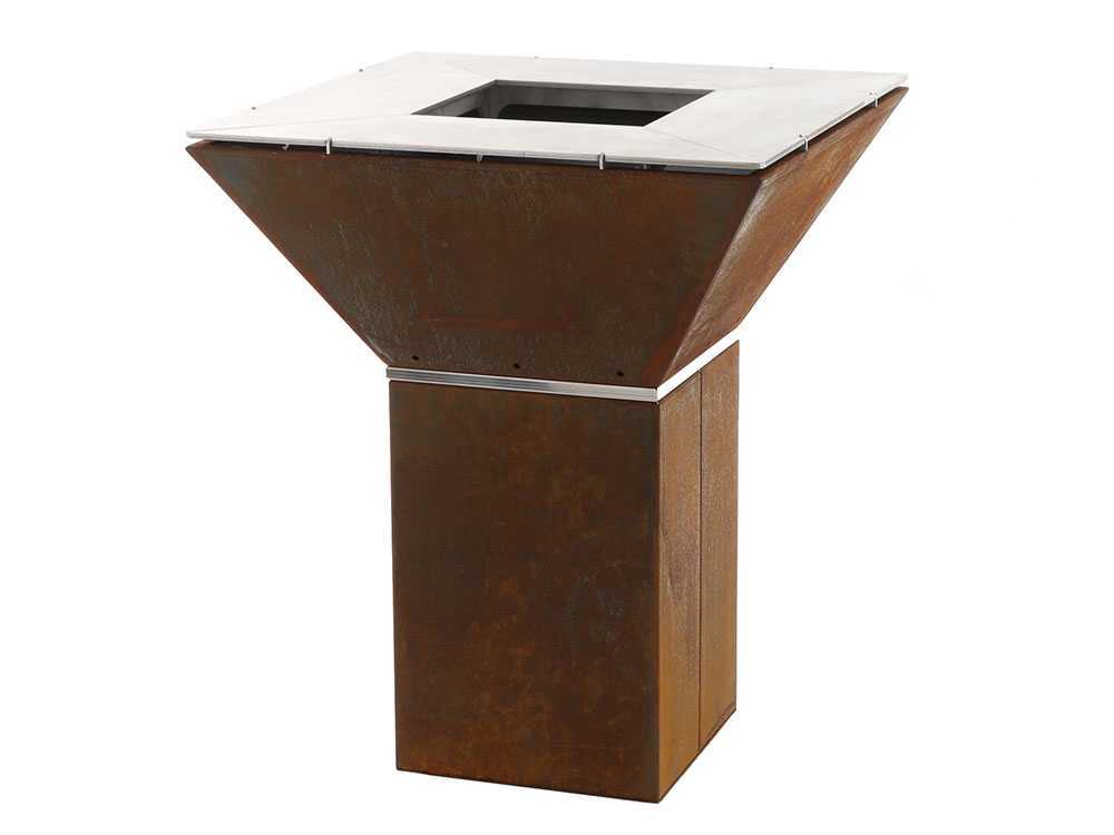 Holzkohlegrill COLORADO - 80x80 cm Grillrost - Gehäuse komplett aus Corten – Bild 2