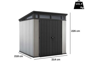 Keter Artisan grau - Gartenhaus - Mit Doppeltür - 214x218x226 cm