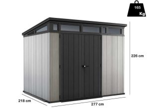Keter Artisan grau - Gartenhaus - mit Doppeltüren - 277x218x226 cm