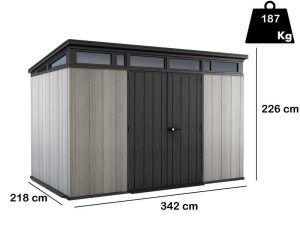 Keter Artisan grau - Gartenhaus - Mit Doppeltüren - - 342x218x226 cm