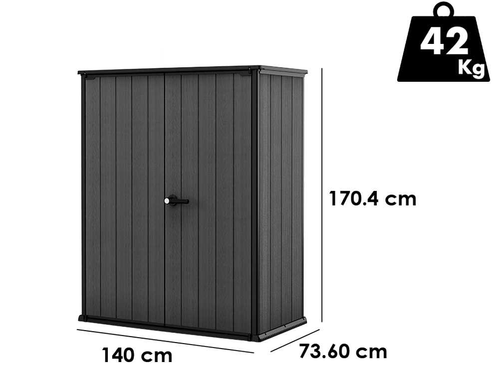 Keter Cortina Alto - Gartenschrank - 140x73.6x170.4 cm – Bild 2
