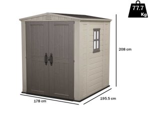 Keter Factor beige - Gartenhaus - mit Seitenfenster - 178x195.5x208 cm