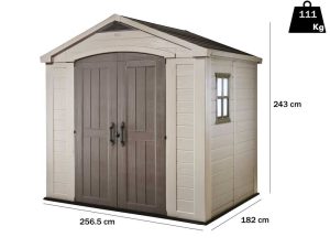 Keter Factor beige - Gartenhaus - Seitenfenster - 256.5x182x243 cm
