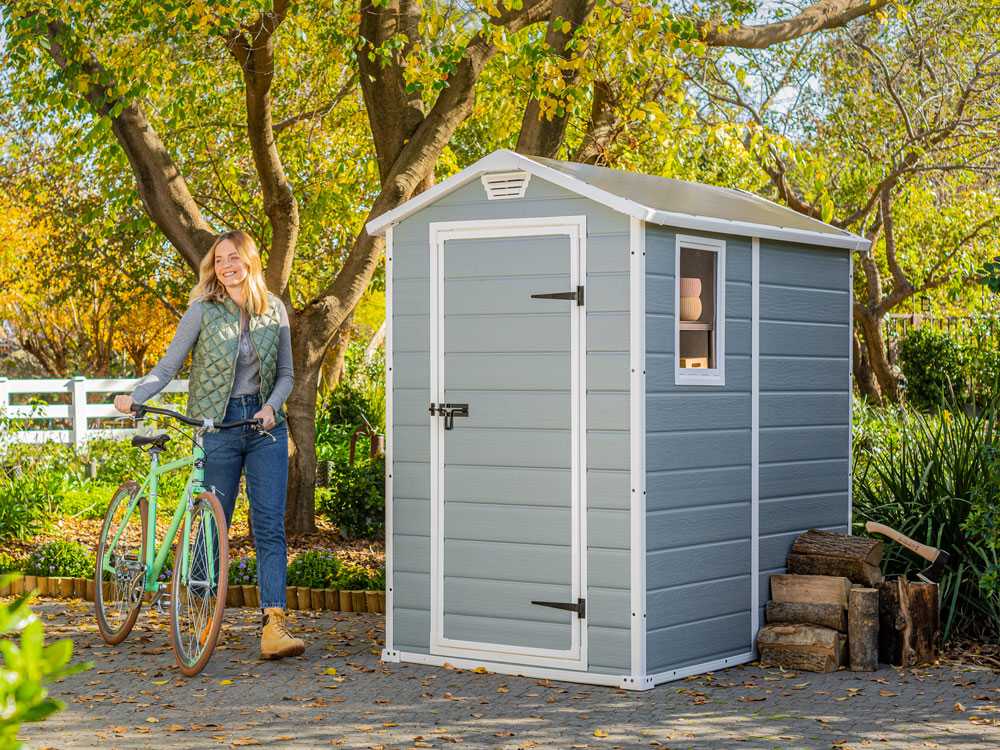 Keter Manor grau - Gartenhaus - mit Seitenfenster - 130x192x198 cm – Bild 3
