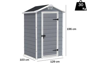 Keter Manor grau - Gartenhaus Schuppen - 129x103x196 cm