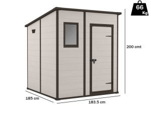 Keter Manor Pent - Gartenhaus - Mit Frontfenster - 183.5x185x200 cm