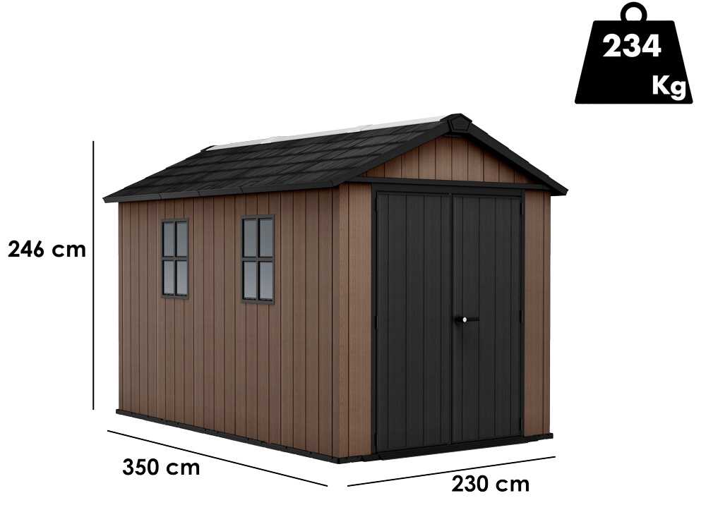 Keter Newton plus 7511/1175 - Gartenhaus - Mit Doppeltür und Fenstern - 230x350x246 cm – Bild 3