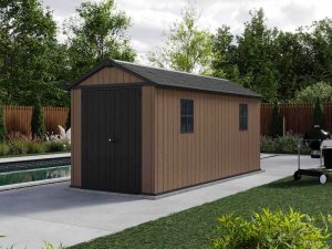 Keter Newton plus 7515/1575 - Gartenhaus - Mit zweiflügeliger Tür und Fenstern - 230x476x246 cm