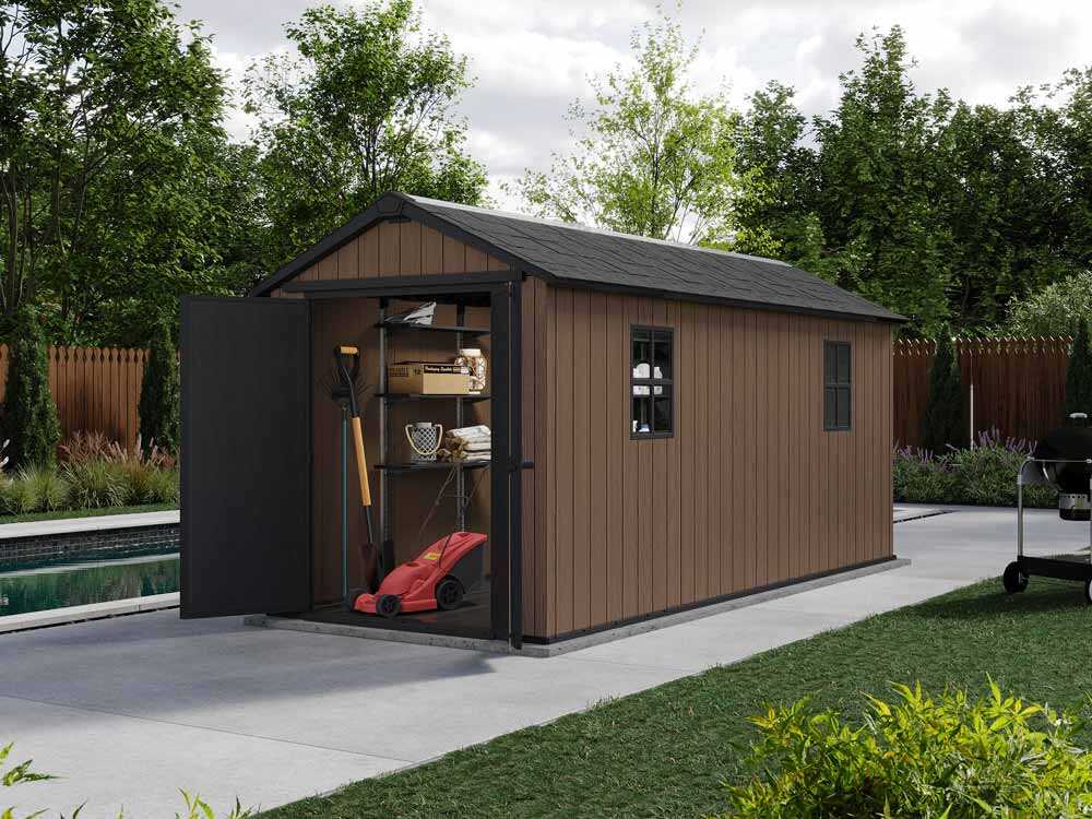 Keter Newton plus 7515/1575 - Gartenhaus - Mit zweiflügeliger Tür und Fenstern - 230x476x246 cm – Bild 2