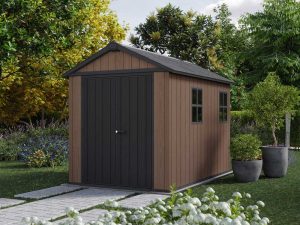 Keter Newton plus 759/975 - Gartenhaus -  Mit zweiflügeliger Tür und Fenstern - 230x287x246 cm