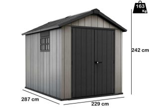 Keter Oakland 759 - Gartenhaus aus Duotech - mit Doppeltüren und Fenster - 229x287x242 cm