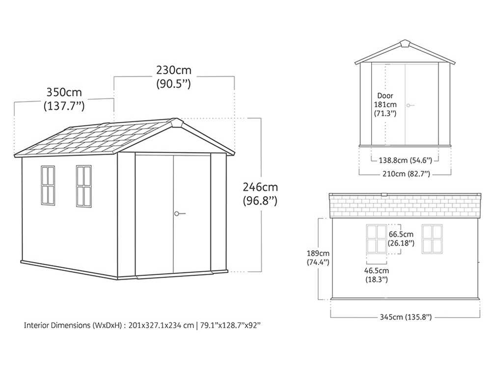 Keter Signature Walnut 7511/1175 – Gerätehaus – Mit Fenstern – 230 x 350 x 246 cm – Bild 3