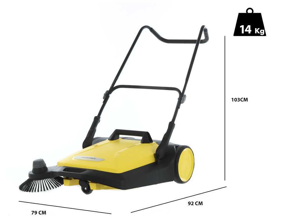 Kärcher S 6 - Handkehrmaschine mit Fangkorb - mit Höheneinstellung - 38 L Kehrgutbehälter