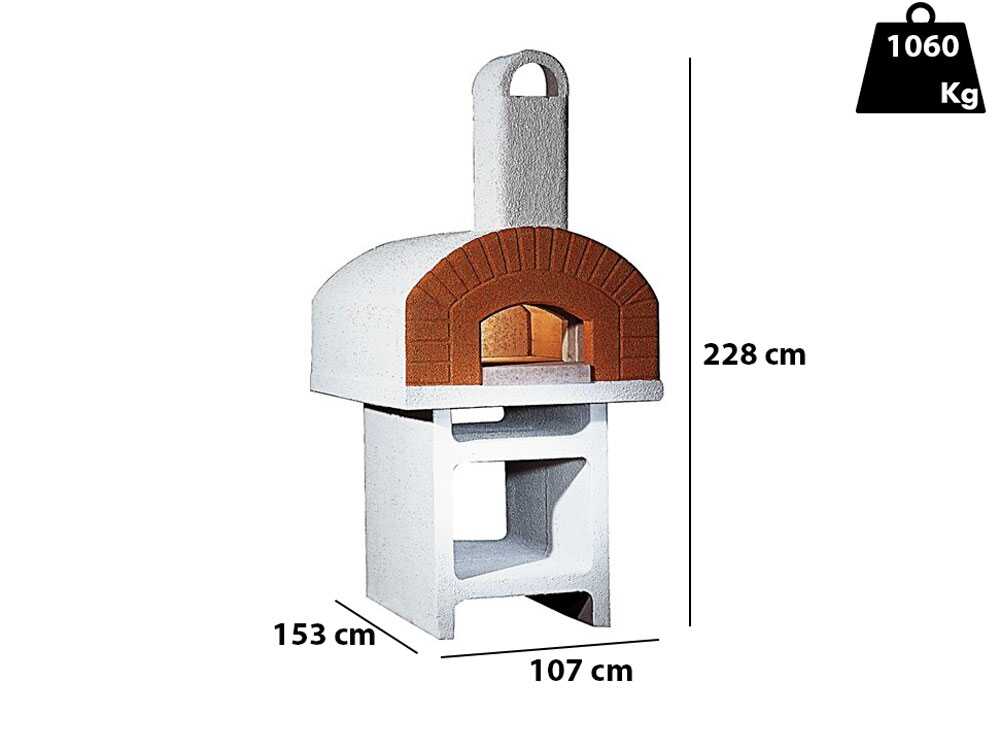 Linea VZ Pozzuoli - Garten-Holzbackofen mit Betonsockel - Backraum 72x105 cm