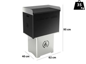 Linea VZ QBY - Tragbarer Pelletgrill mit Pyrolyse-Technologie - schwarz